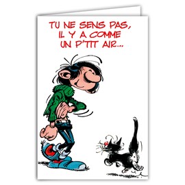 Afie GLCT-0240 Gaston Lagaffe Happy Birthday Card Singer Chorist Musician Accordionist Party Air Humorous Closed Format 17 x 11.5 cm with Illustrated Envelope Included Made in France