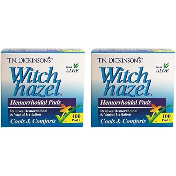 T.N. Dickinson's Hemorrhoidal Pads, Witch Hazel with Aloe, Clear, 100