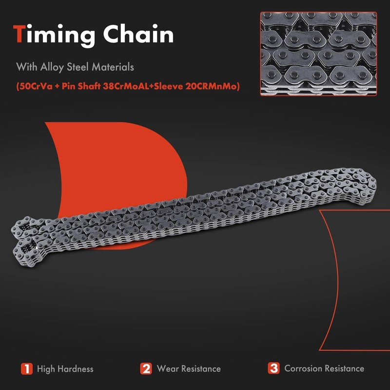 A-Premium 7PCS Engine Timing Chain Kit W/Tensioner & Guide &