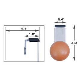 Alba PM1PARTBO Cubicle Garment Peg, 1 Hook, 1 1/5 x 1 3/8 x 4 3/10, Metallic Grey