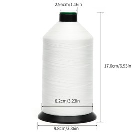 HILOHILO Extra Strong Bonded Nylon Thread #92 Tex90 – 16 OZ, 4200yds, Versatile Stitching Solution for Leather, Upholstery, Canvas Repair and More (White)