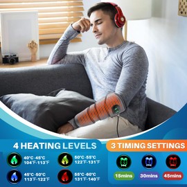 Elbow Heated Pad Wrap for Multiple Body Areas, FSA Eligible, Flexible Electric Heating Pads for Elbow Arm Wrist Ankle Leg Knee, Heated Brace Pad with 4 Heating Levels, 3 Timing Settings Blue