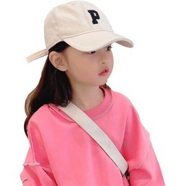IBLUELOVER Kids Cotton Baseball Cap Breathable Snapback Cap Casquette Summer Sun Protection Baseball Hat Lightweight Adjustable Sunblock Hat Travel Sport Peaked Cap for Boys Girls 4-8 Years Old Beige