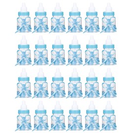 24pcs Lovely Plastic Milk Bottle Candy Box Fillable Bottle Baby Shower Favors Decoration Keepsake