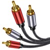 2RCA Cable Braided 3 FT: Hi-Fi Sound Double Layer Shielded