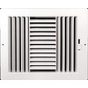Three-Way Plastic Side Wall/Ceiling Register in White 10" w X