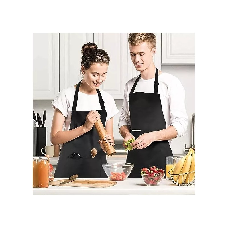 Generic 4 Delantales De Cocinero Con 2 Bolsillos, Impermeables