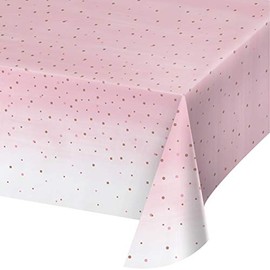 Creative Converting Rosé All Day Plastic Tablecloth, 54" x 102", Pink