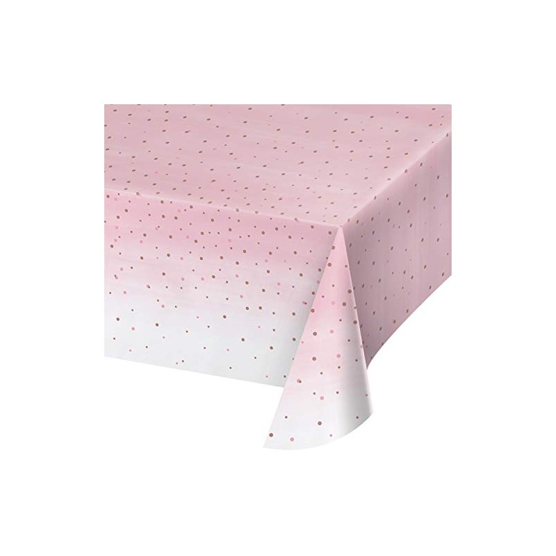 Creative Converting Rosé All Day Plastic Tablecloth, 54" x 102",