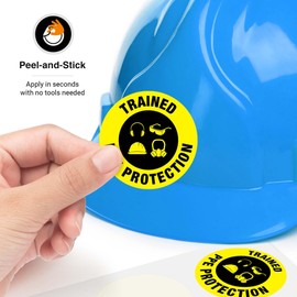 Trained PPE Protection Hard Hat Sticker, (6 Pack) 2x2 Inches, Contruction Hard Hat Decal, Made in USA by Sigo Signs