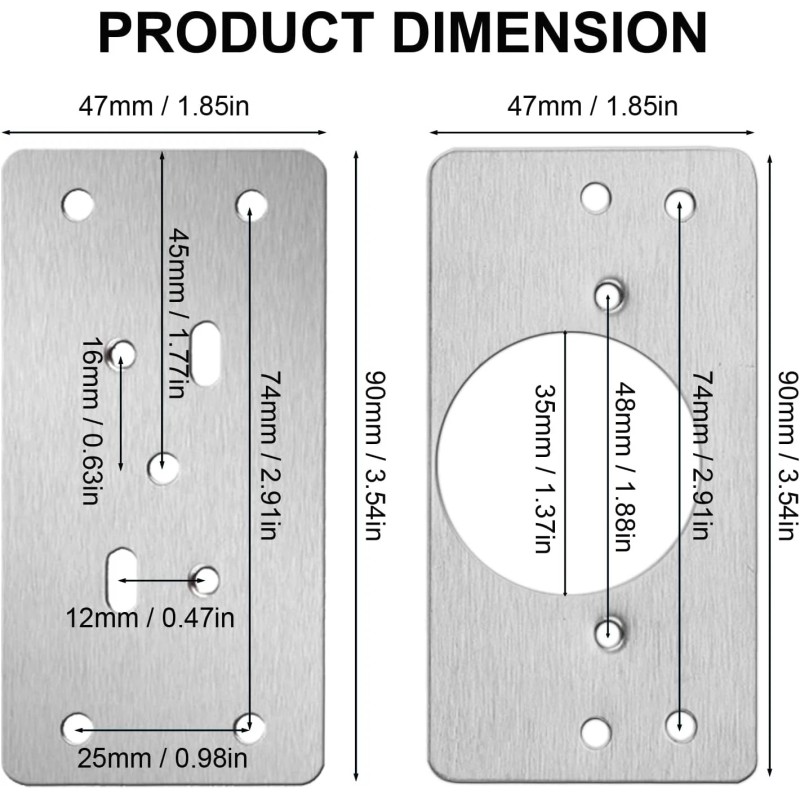 NoBrand 4Pack Cabinet Hinge Repair Plate with 2Pack Full Overlay