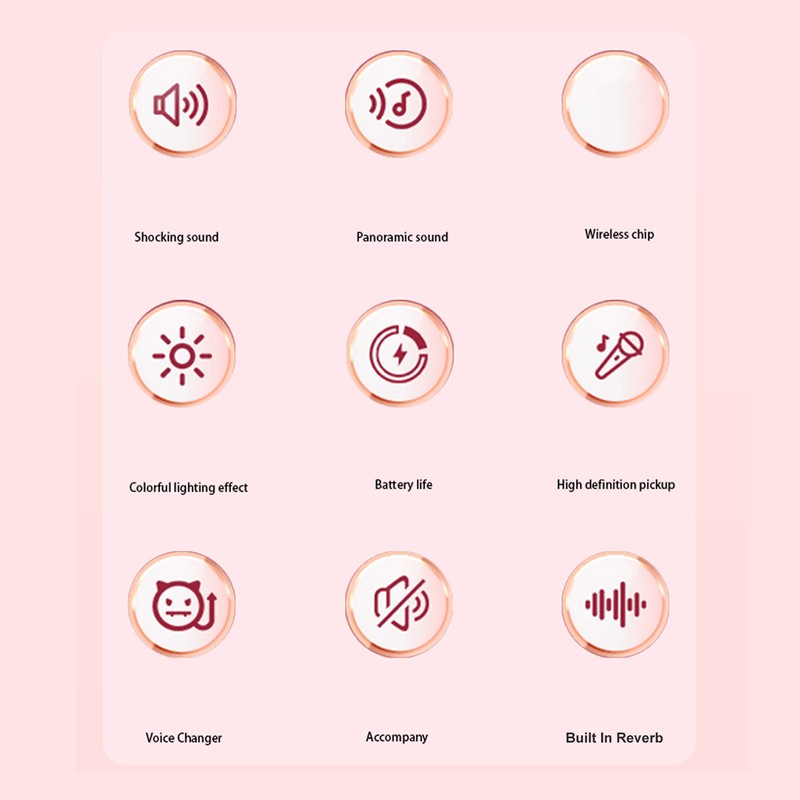 Bluetooth Mics Speaker Set with Colourful Light Effect Noise Reduction