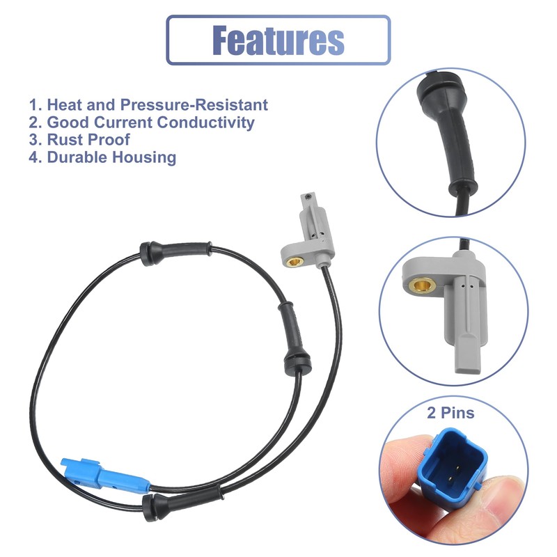 QUARKZMAN 2 Pieces Rear Left Right ABS Sensor Wheel Speed