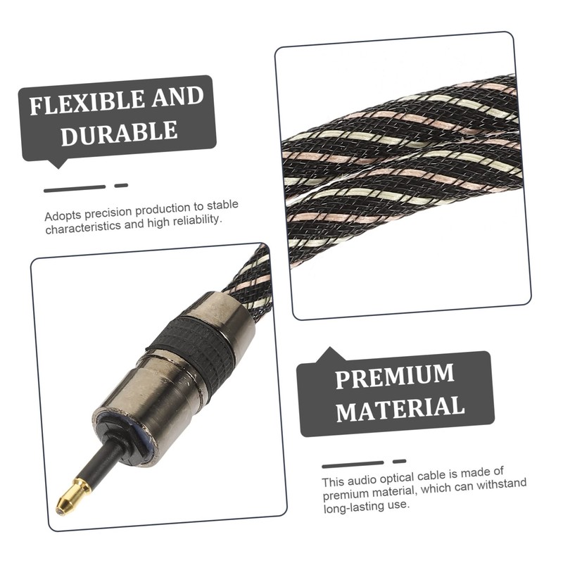 TEHAUX 1.5m Optical Audio Cable High-Performance Fiber Cable for Tv
