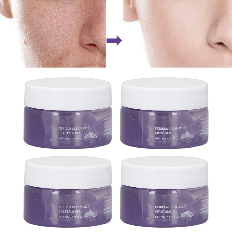 4Pcs Face Clean Gel Perilla Facial Skin Care Cleansing Hydrating