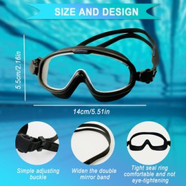 Diving Goggles, Anti-Fog Swimming Goggles Without Nose Adult Diving Goggles, No Leaky Swimming Goggles, Suitable for Men, Women, Teenagers, UV Protection, 180° Full Field of View