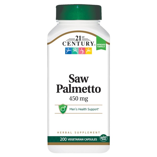 21st Century Standardized Herbal Extract Capsules, Saw Palmetto Extract, 200 Count (Pack of 3)