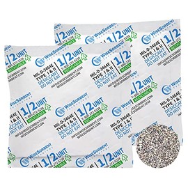 Wisesorb Dessicant Packets for 3 Gallon Bucket, Tyvek 100 Pack 17 Gram Dessicant Food Grade Bucket Moisture Control, Moisture Absorbers For Food Storage, Conforms to MIL-D-3464E Type I & II Absorbents