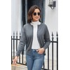 BERESIA Women's Cardigan with Buttons Classic Crew Neck Elegant, darkgray