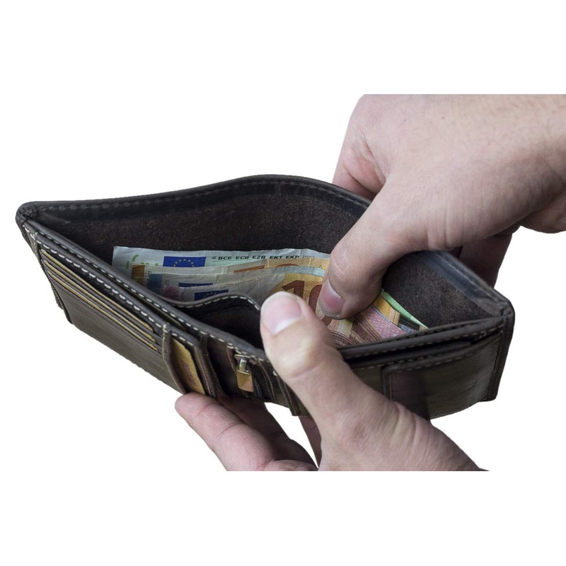 Mens Wallet Mens and Ladies Wallet with flap LEAS, Genuine
