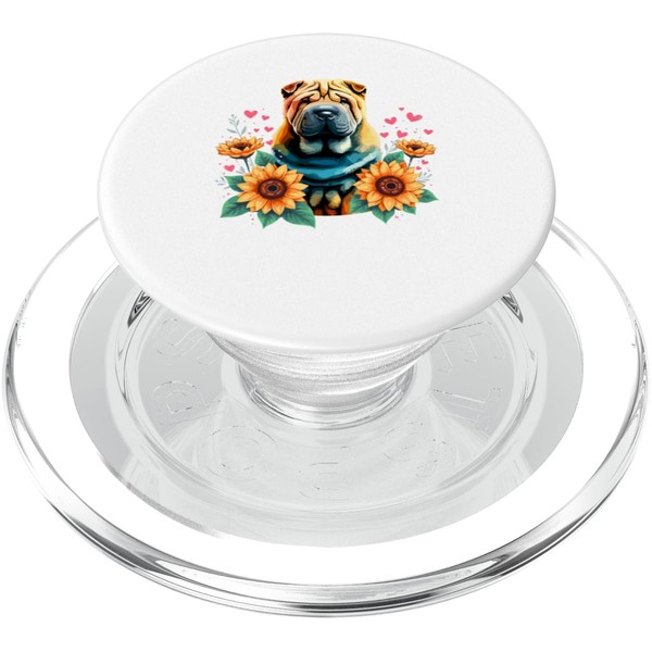 Sunflowers Chinese Shar-Pei Shar Pei PopSockets PopGrip für MagSafe