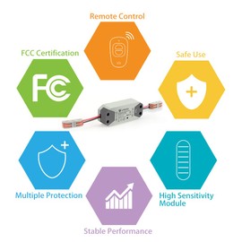 Smart RF Relay Switch eMylo Wireless Remote Control Switch DC 12V RF Receiver 433Mhz Relay Module Home Automation with Two Transmitters One 1-Channel 1Pack