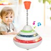 Push Down Spinning Top Toy with LED and Music Peg-top