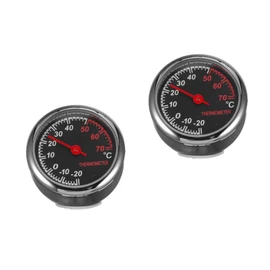 Mikinona 2pcs Car Thermometer Temperature Sensor Luminous Clock Easy Install Dashboard Decorations