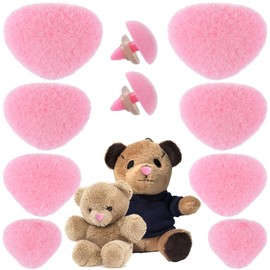 BEIQIYA 32pcs Craft Noses for Amigurumi, Plastic & Flocking Doll Accessories with Washers, 11/15/17/18mm Craft Nose Set for Plush Puppet Crochet- Pink