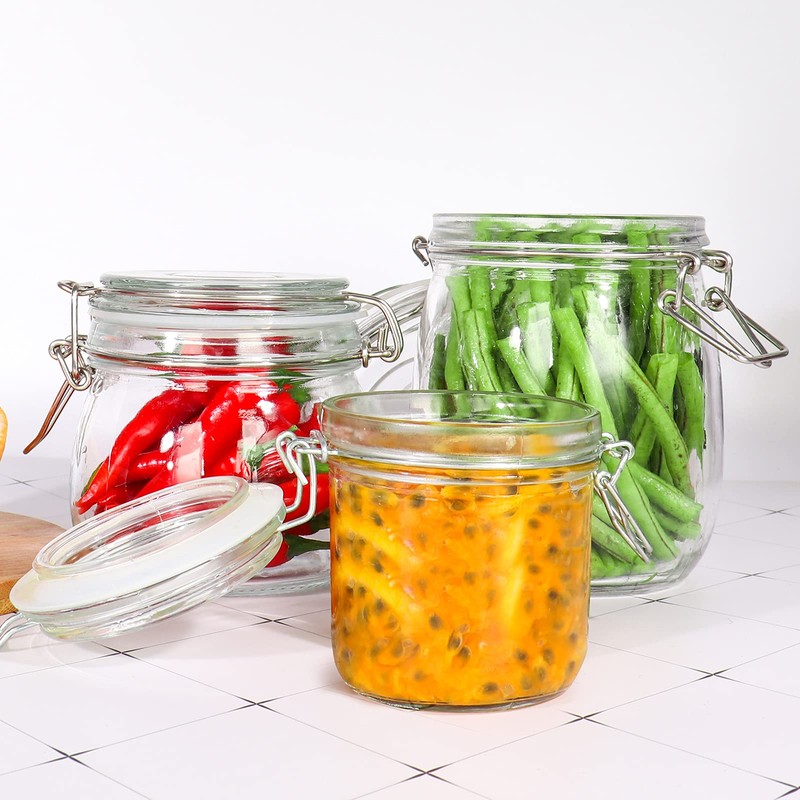 Betrome 25 oz 6 Pack Clear Glass Jars With Airtight