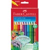 FABER-CASTELL 110912 Jumbo Grip Colouring Pencils, Set of 12, Triangular,