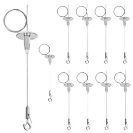 OTTFF 10 Pack 3.2 ft Ceiling Sign Hanger, Suspension Cable Wire for Hanging LED Panel Light Billboards, Load 11 lb