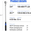 3/4'' 100-400 Ft Lb Torque Wrench Heavy Duty, Dual Direction