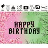 Green and Pink Birthday Party Background Decoration, Witch Party Banner