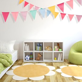 Colorful Pennant Flags Banner Imitated Burlap Bunting Banner Pastel Decor Fabric Triangle Flag for Party Decoration，Classroom Birthday Spring Graduation Festival Wedding Decoration，48 Pcs