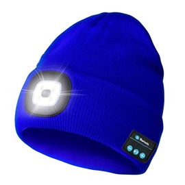 WEITOO Unisex Bluetooth Beanie Hat Light, Upgraded Musical Knitted Cap with Headphone and Built-in Stereo Speakers & Mic, Gifts for Men Women Dad