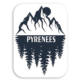2 x 10cm Pyrenees Vinyl Stickers - France Spain Travel Luggage Sticker #30557 (10cm Tall)