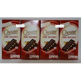 Choceur Dark Chocolate with Whole Roasted Hazelnuts 7.05oz 200g (4 Bars)