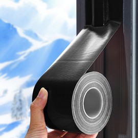 Window Sealing Tape, Window AC Insulation Air Conditioner Seal Around Frame, Blocker for Cold Heat Air, Waterproof Tape for Duct, Repair, Heavy Duty No Residue (Black)