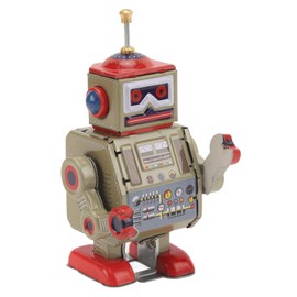 Keenso Juguete de Cuerda Coleccionable de Metal Vintage, Lindo Diseño de Robot, Juguete de Cuerda de Robot Reparador Hecho a Mano, Decoración Ideal para de Cumpleaños, Adecuado