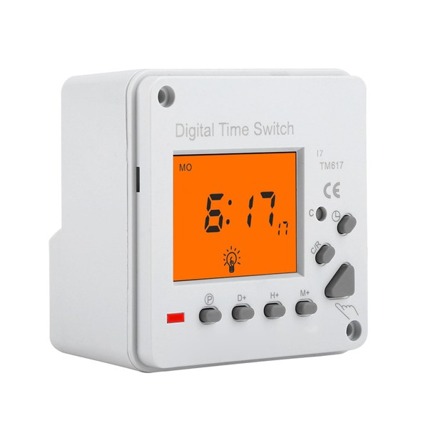 Electronic Timer Switch, Surface-Mounted Digital Timer Switch with Backlight, LCD
