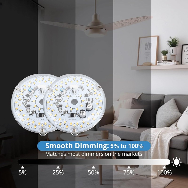 Luz LED para Ventilador de Techo, 3,93 Pulgadas, 18 W,
