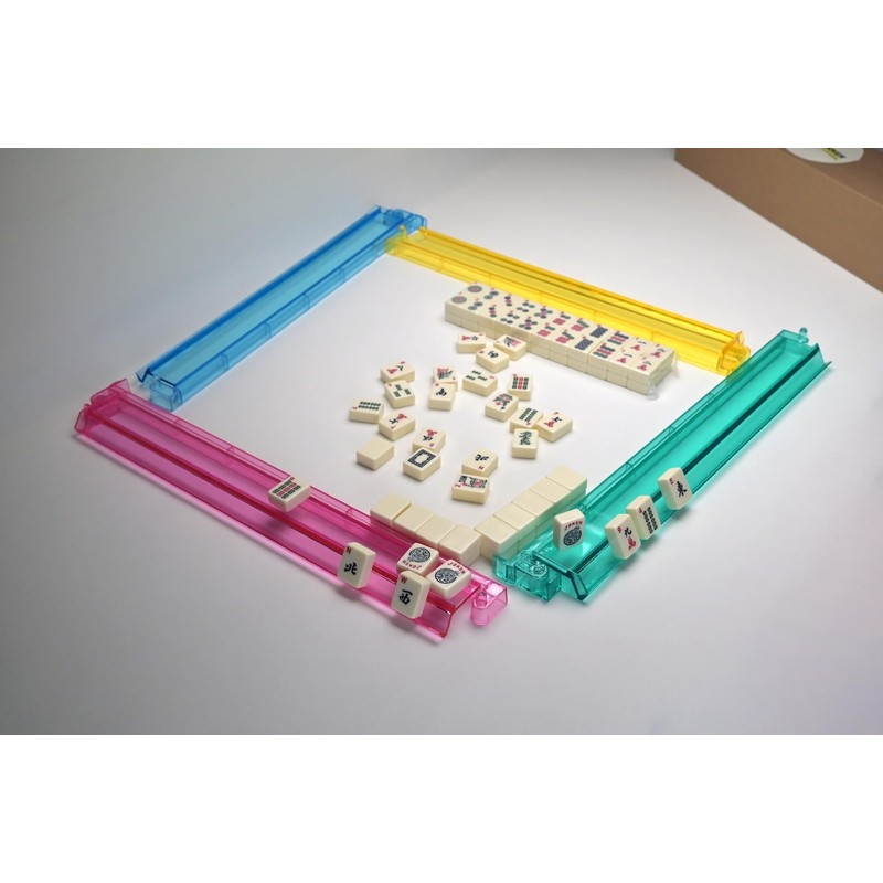 TRICLOOOVER Mahjong Tile Racks and Pushers with 4 Colors