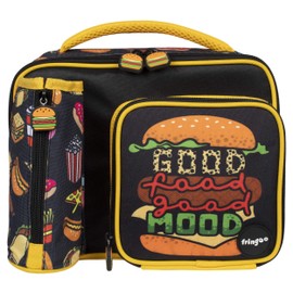Fringoo - Large Capacity Kids Square Lunch Bag | Small Cool Bag Kids Lunchbox | Perfect As School Lunch Bag for Girls - Good Food