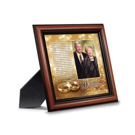 Crossroads Home Décor 50th Wedding Anniversary Presents for Parents, 50th Anniversary Picture Frame, 6314W