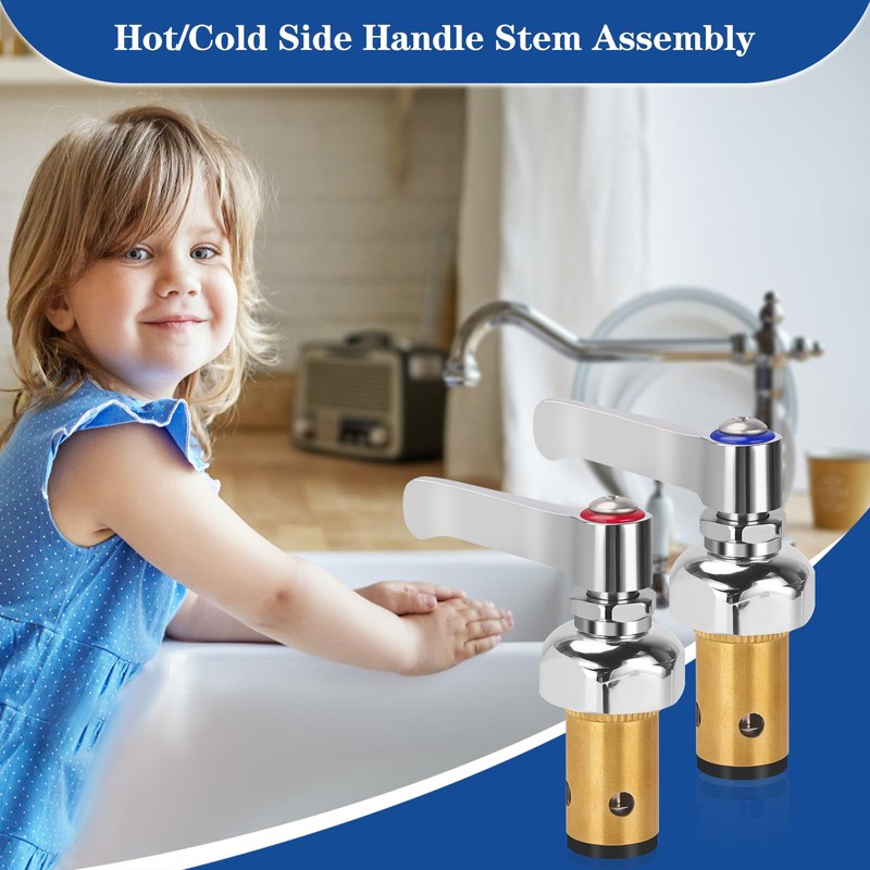 TNROTED Hot and Cold Side Handle Stem Assembly, Brass Spindle