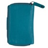 WATZMANN Cridola Genuine Leather Zip Wallet with RFID Protection, aqua,