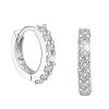 Small Hoop Earring Silver Plated Cubic Huggie Earrings For Women