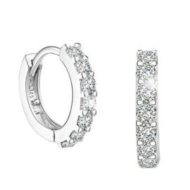 Small Hoop Earring Silver Plated Cubic Huggie Earrings For Women Girls Gift USA