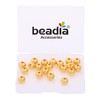 BEADIA 18K Gold Plated Round Spacer Beads 8mm 20pcs for